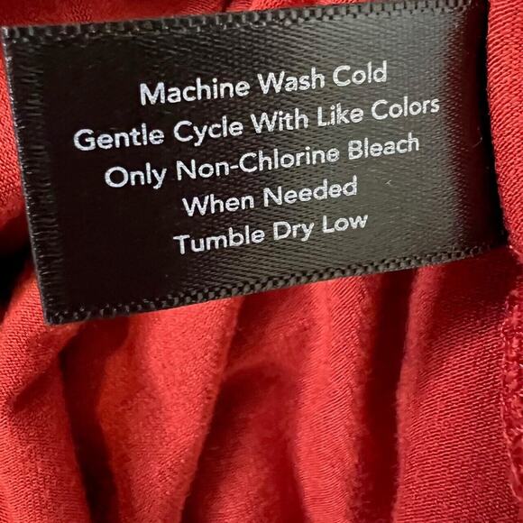 Boston Proper Womens Knit Top Large Dark Coral Cold Shoulder Long Sleeve - Picture 8 of 8